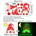 Pegatina de pared gnomo de Navidad luminosa con corazón, adhesivo que brilla en la noche - Estilo Gnomo Corazón (YCG4020-ZC) / 28*15cm (1 Pieza)