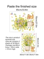 Detailed size specifications for daisy cat wall stickers with watercolor floral patterns - 30x80cm