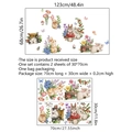 Adesivi murali con coniglietto pasquale e fiori con motivi di conigli e farfalle acquerello - Stile Coniglio Floreale Acquerello
