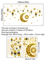 Adesivi murali luna e lanterna d'oro per Ramadan, set fai-da-te in PVC da 150x76cm - 30*40cm*2PCS