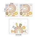 Pegatinas de pared de animales arcoíris con leones y jirafas para cuarto de niños - 30*60cm * 2 piezas