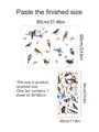 Guida alle taglie adesivi murali uccelli con layout 80x60cm e dimensioni del foglio 30x60cm - Uccelli Fiori Acquerello / 30x60cm