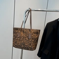 Chique shopper met luipaardprint, bruine slanke riemen en klassiek dierenpatroon - Bruine Luipaard