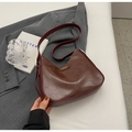 Borsa hobo marrone in similpelle con logo FASHION e tracolla regolabile - Azzurro