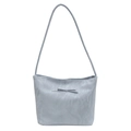 Sac seau bleu clair à nœud avec texture plissée et design minimaliste pour femmes - Bleu