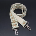 Tracolla larga regolabile con motivi geometrici vintage e ganci metallici dorati lucidi - Diamante Albicocca