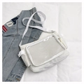 Bolso mensajero ita blanco de nailon con ventana de PVC transparente y correa - Blanco