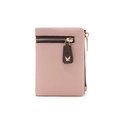 Portafoglio corto rosa in pelle martellata con logo farfalla dorata elegante - Rosa