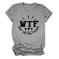 Dettaglio di una t-shirt grigia girocollo con stampa WTF Wine Tasting Friends - S / grigio scuro