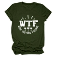 Dettaglio del morbido cotone verde scuro con stampa grafica WTF Wine Tasting Friends - Taglia S / Verde militare