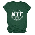 T-shirt verde scuro a girocollo con stampa bianca WTF Wine Tasting Friends distesa - Taglia S / verde retrò