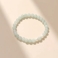 Bracciale di cristallo verde con perle barocche per donna dal design minimalista - Verde Chiaro (Stile Giada Naturale)