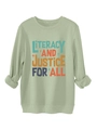 Detail of sage green sweatshirt sleeve cuff and cotton texture with letter print - Olive Green