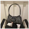 Vista superior del bolso baguette de piel sintética con estampado de leopardo gris - Leopardo Gris