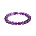 Natural Uruguay amethyst beaded bracelet with deep purple translucent gemstones - Purple Amethyst Round Bead Style (SF0083) / Purple
