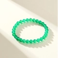 Naturgrünes Achat-Perlenarmband mit durchscheinendem Smaragdton für Damenmode - Grüner Achat Rundperlenstil (6MM)