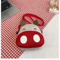 Toddler canvas backpack featuring a cute red hippo design with adjustable strap - Red Small