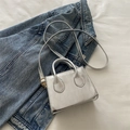 Mini borsa argento metallizzato trapuntata con manici e tracolla coordinata - Argento