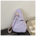 Light purple nylon crossbody chest bag for sports with adjustable shoulder strap - Purple