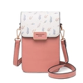 Bolso de hombro rosa y blanco para móvil con diseño floral y herrajes dorados - Naranja Calabaza