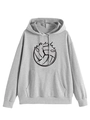 Close-up of Game Day text and volleyball graphic on light gray hoodie fabric - S / Light Gray