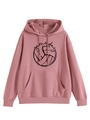 Detail of dusty pink hoodie featuring game day text and volleyball graphic with front pocket - S / Rose Gold