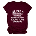 Close-up of white slogan print on a wine red cotton crew neck short sleeve t-shirt - S / Wine Red (White Text)