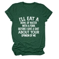 Detail of forest green crew neck t-shirt featuring bold white slogan graphic print - S / Retro Green (White Text)