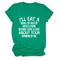Detail of green cotton T-shirt featuring a white artistic slogan print on the chest - S / Ink Green (White Text)