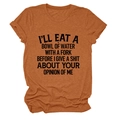 Detail of rust red heather fabric and bold black slogan on crew neck short sleeve tee - S / Burnt Orange (Black Text)