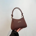 Brown retro underarm bag with gold metal buckle and knotted strap detail - Brown