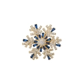 Détail de la broche flocon tournante avec cristaux bleus et placage en or jaune - Style Bleu Doré (XX0143)