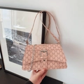 Borsa a tracolla rosa monogramma con stampa M e tracolla in tessuto regolabile - Rosa