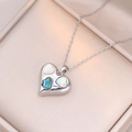 Elegant heart pendant necklace with shell inlay on a delicate silver chain - Three-Color Mother of Pearl Heart Style (X1596)