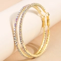 Elegant 6.0cm gold hoop earrings featuring multi-color AB rhinestones for a sparkling look - Gold Base AB Rhinestone