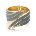 Brazalete ancho dorado minimalista estilo ala de ángel con detalles brillantes plateados - Base Dorada Purpurina Gris Plateado (002)
