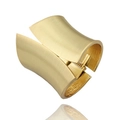 Wide gold punk bangle with a brushed matte finish and a spring-hinge opening mechanism - Gold