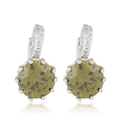 Boucles d'oreilles pendantes avec cristaux vert olive et détails en zircone cubique - Vert Fruit