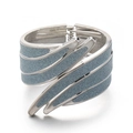 Zilveren vleugelarmband met blauwgrijze glitter-inleg en veerscharnier - Zilveren Basis Blauwgrijs Glitter (014)