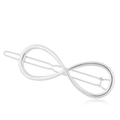 Barrette à cheveux minimaliste en métal argenté avec le symbole de l'infini poli - Style Symbole de l'Infini (11051063) / Argent