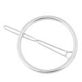 Pince à cheveux minimaliste en alliage argenté avec design géométrique circulaire pour femme - Style Rond / Argent