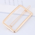 Fermaglio per capelli rettangolare minimalista in metallo dorato con cornice cava - Stile Rettangolo Oro (110414233)