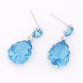 Eleganti orecchini a goccia in argento con pietre di cristallo blu brillante - Celeste