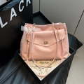 Sac cabas rose avec nœud en dentelle blanche et fermoir doré en boîte cadeau - Rose