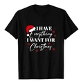 Nahaufnahme eines schwarzen Baumwoll-T-Shirts mit weißer Weihnachtsschrift und Grafik - S / Schwarz