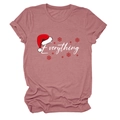 Detail of soft knit cotton fabric on pink Christmas t-shirt with festive logo print - S / Rose Gold (White Text)