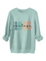 Detail of mint green vintage 1985 sweatshirt showing cotton texture and folded cuffs - Light Green
