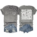 Front and back view of a grey crew neck mom t-shirt paired with distressed denim shorts - Dark Grey (White Font)