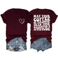 Detail view of burgundy cotton T-shirt with MOM heart print and slogan back design - Wine Red (White Font)