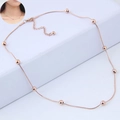 Elegante rotgoldene Kugelkette mit minimalistischem Schlangenketten-Design und Verschluss - Roségold Runde Perle Schlangenkette Stil (018111606)